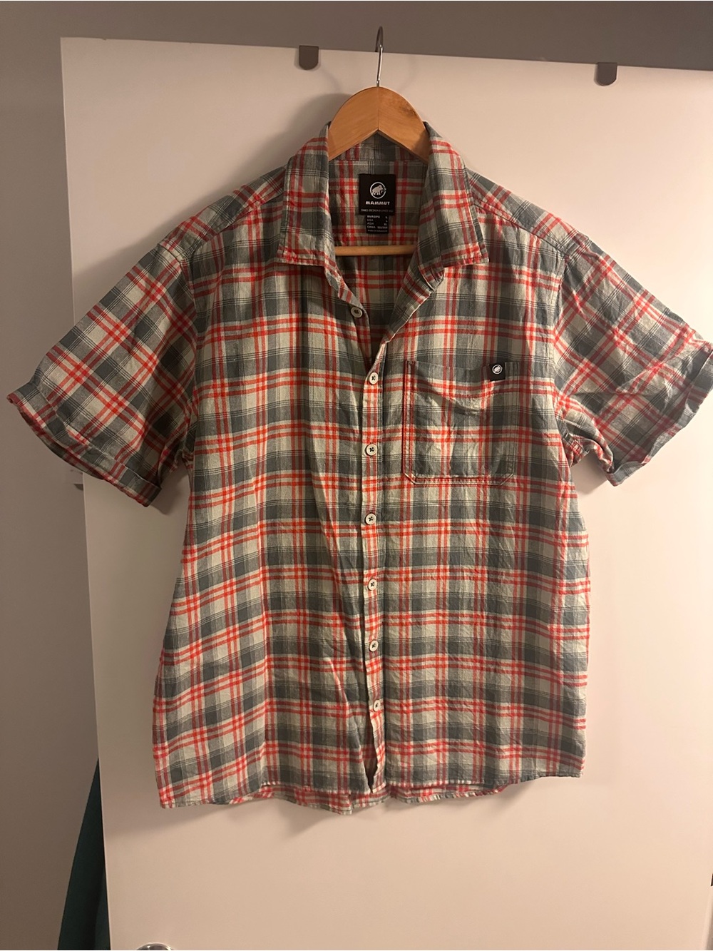 Mammut Short-Sleeve Plaid Button-Down Shirt - Mens L